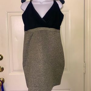 Wow Couture Size LG blk metallic dress never worn tags attached